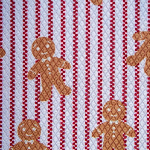KitchenAid Set of 2 Reversible Drying Mats Gingerbread Man Red Stripes NIP - Picture 2 of 3